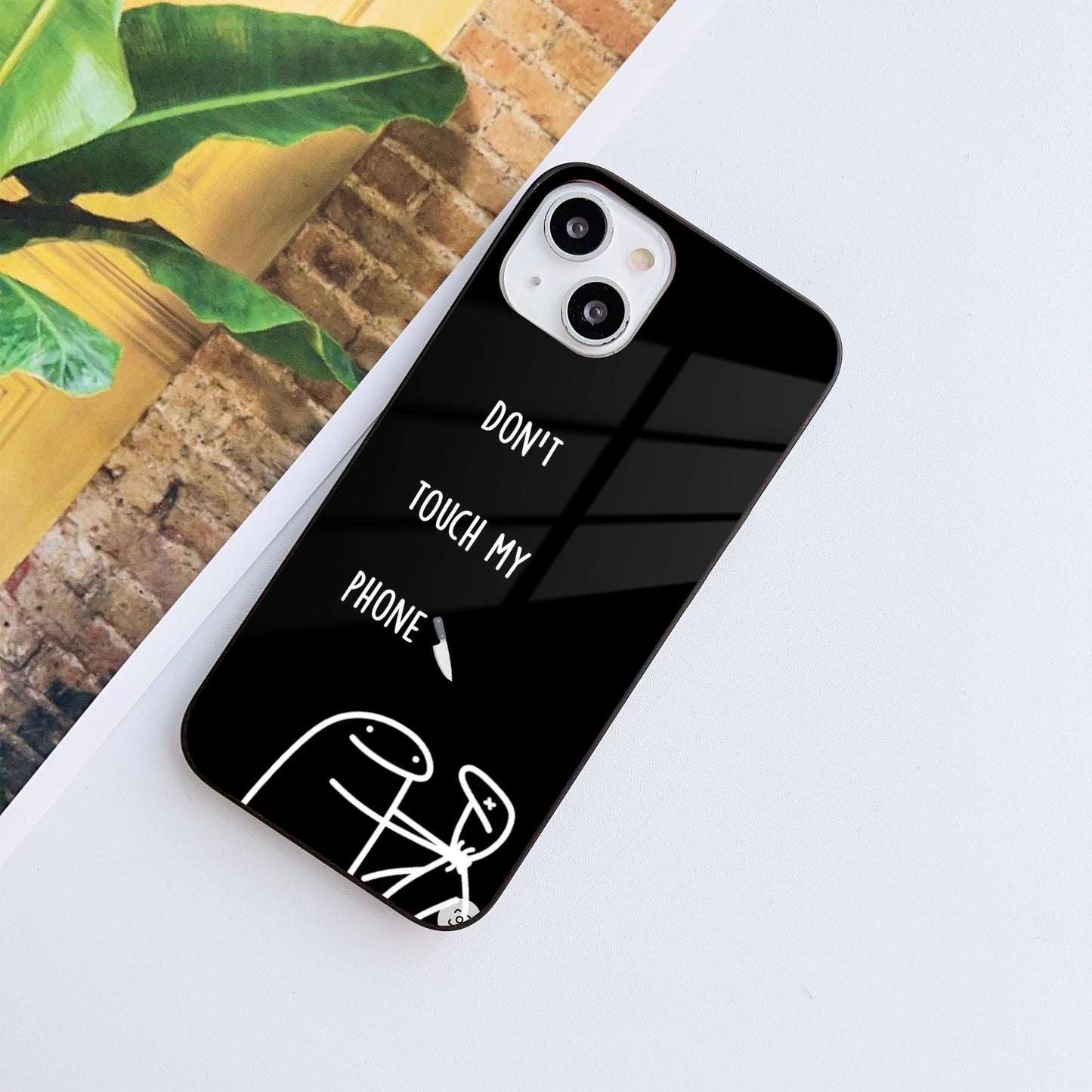 Hands Off Glass Case Mobile Cover