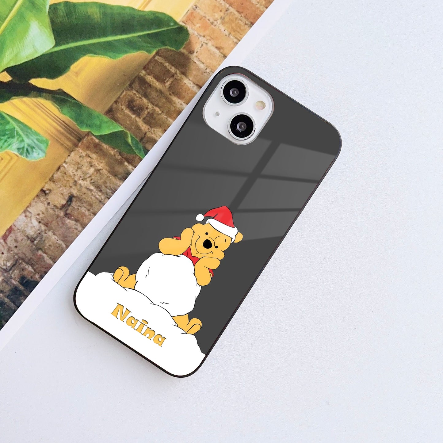 Festive Bear Customized Glass Mobile Cover