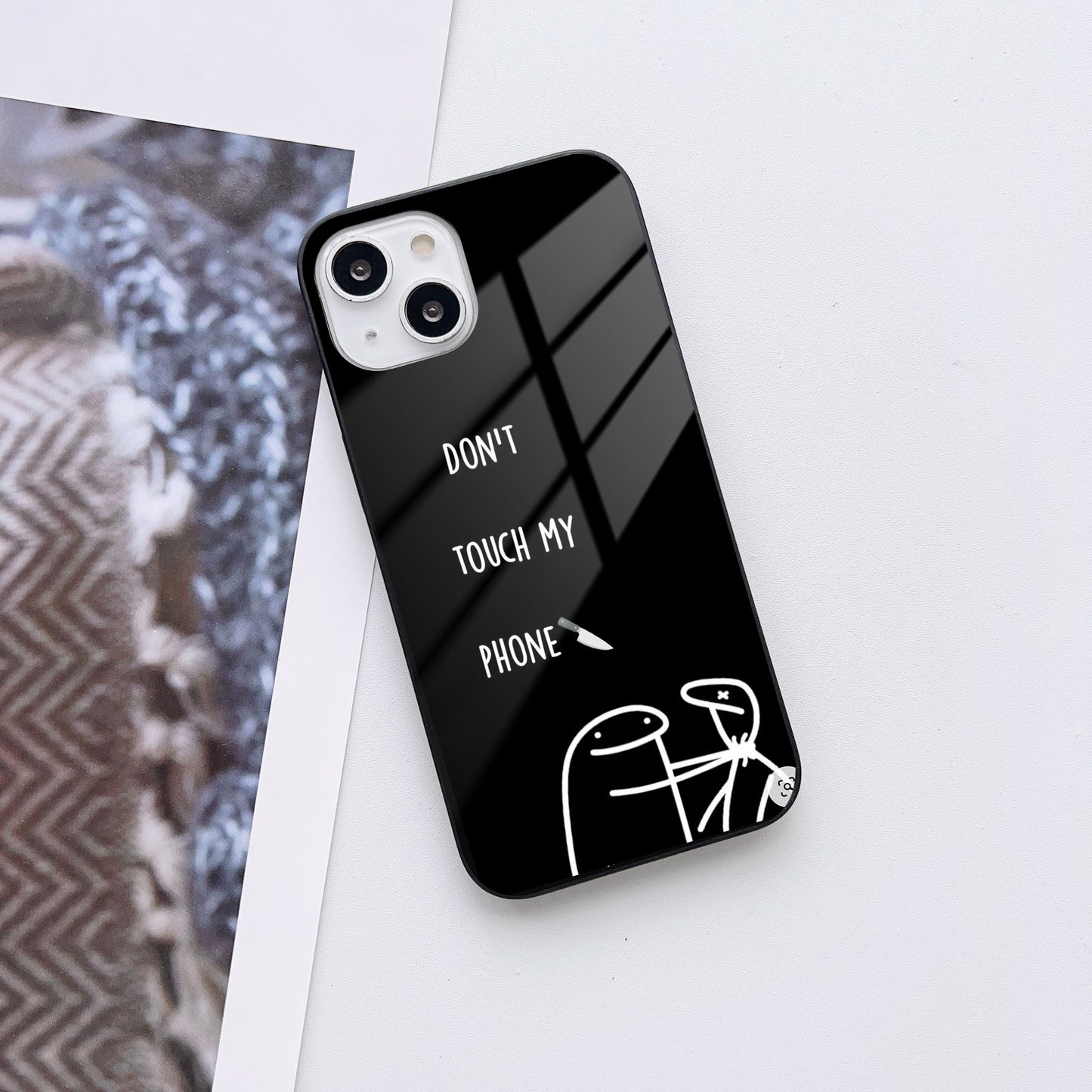Hands Off Glass Case Mobile Cover