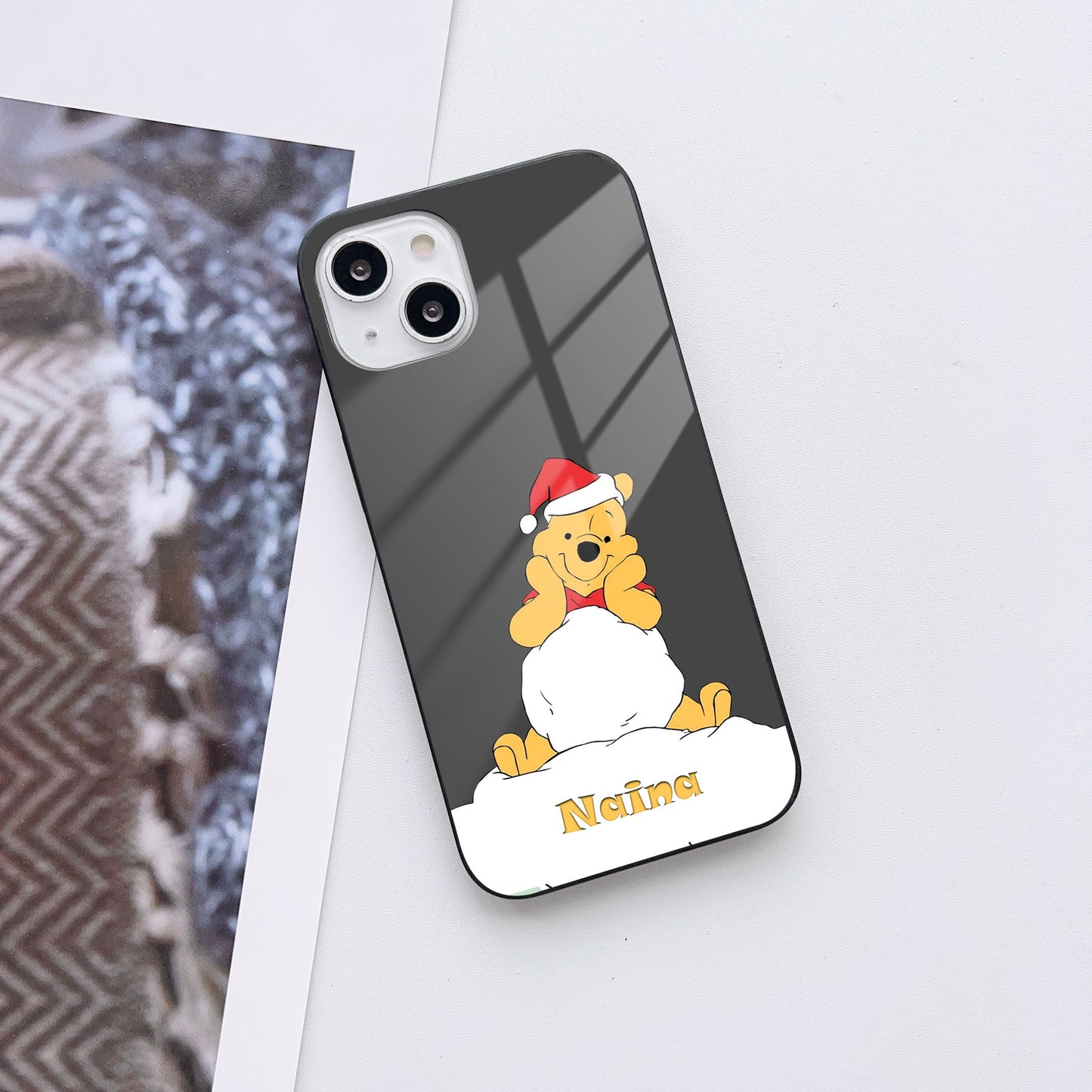Festive Bear Customized Glass Mobile Cover