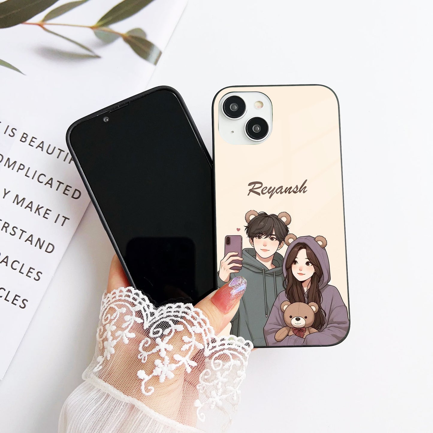 Beary Yours Customized Glass Mobile Cover