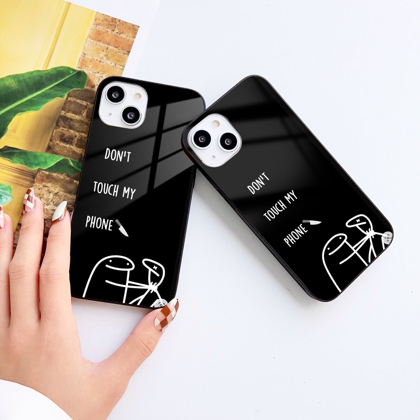 Hands Off Glass Case Mobile Cover
