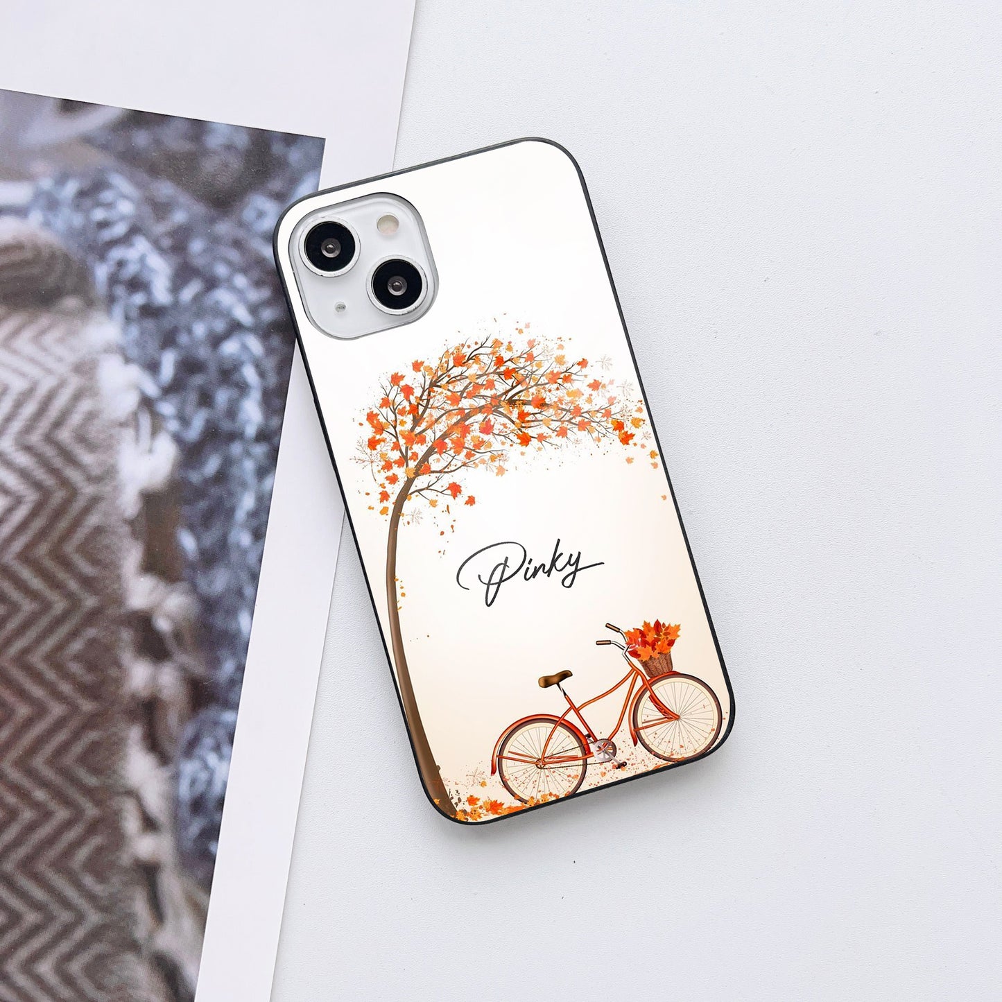 Autumn Ride Customized Glass Mobile Cover