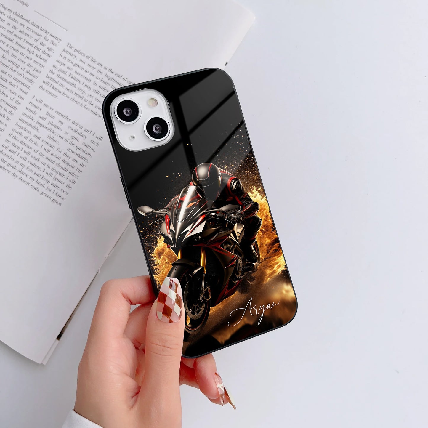 Firestorm Racer Customized Glass Mobile Cover