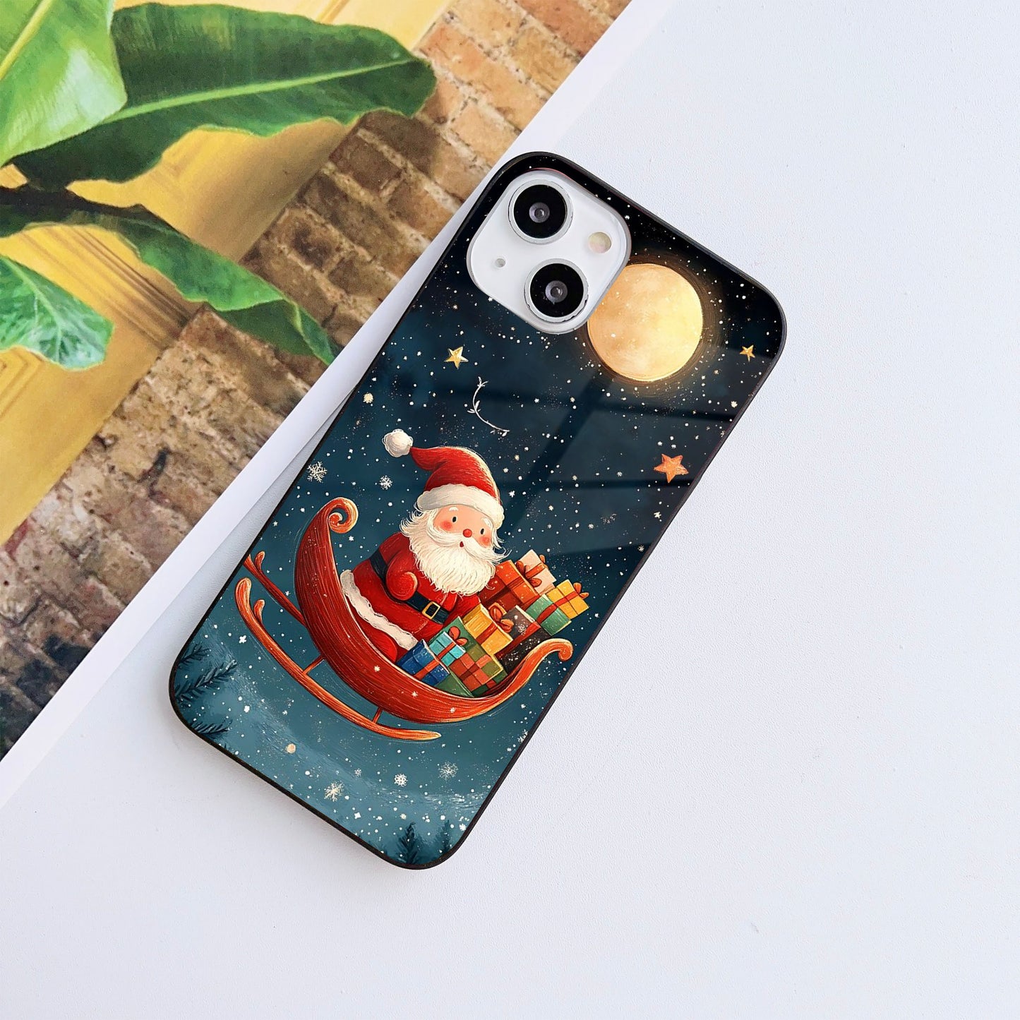 Santa Ride Glass Case Mobile Cover