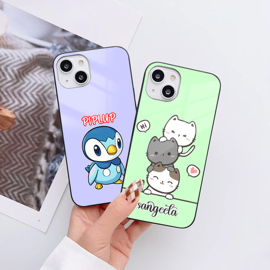 Adorable Cartoon Customized Glass Mobile Cover