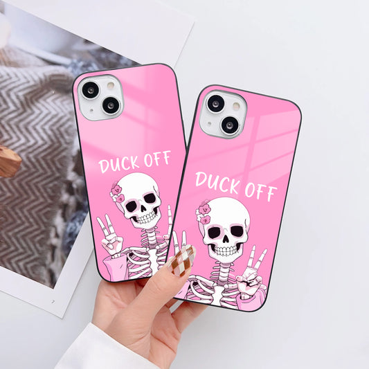 Sassy Skeletons Customized Glass Mobile Cover