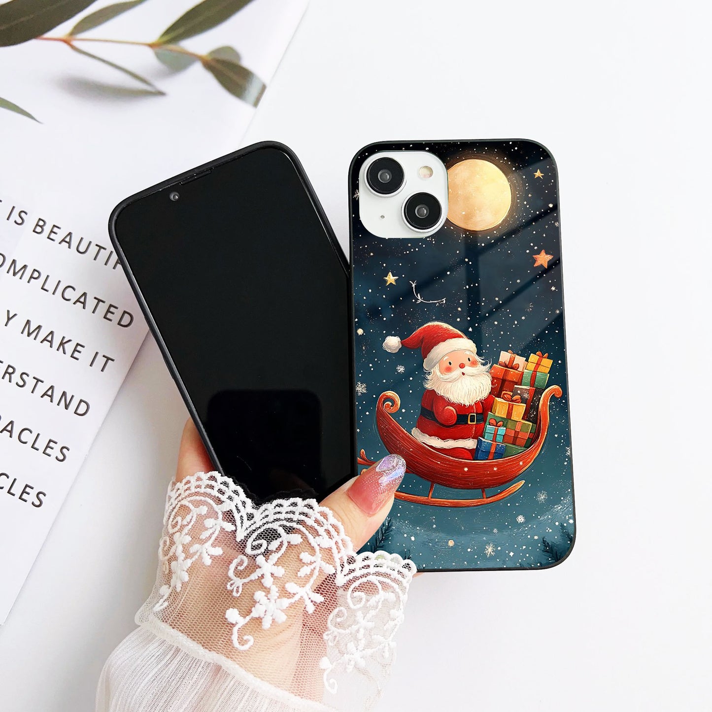 Santa Ride Glass Case Mobile Cover