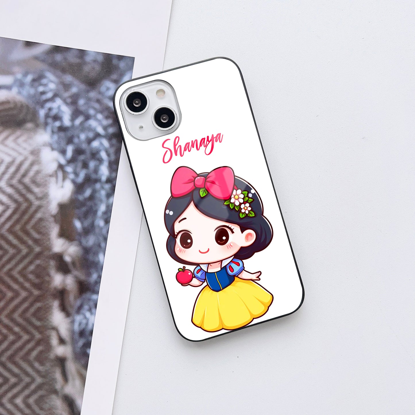 Princess Glow Customized Glass Mobile Cover