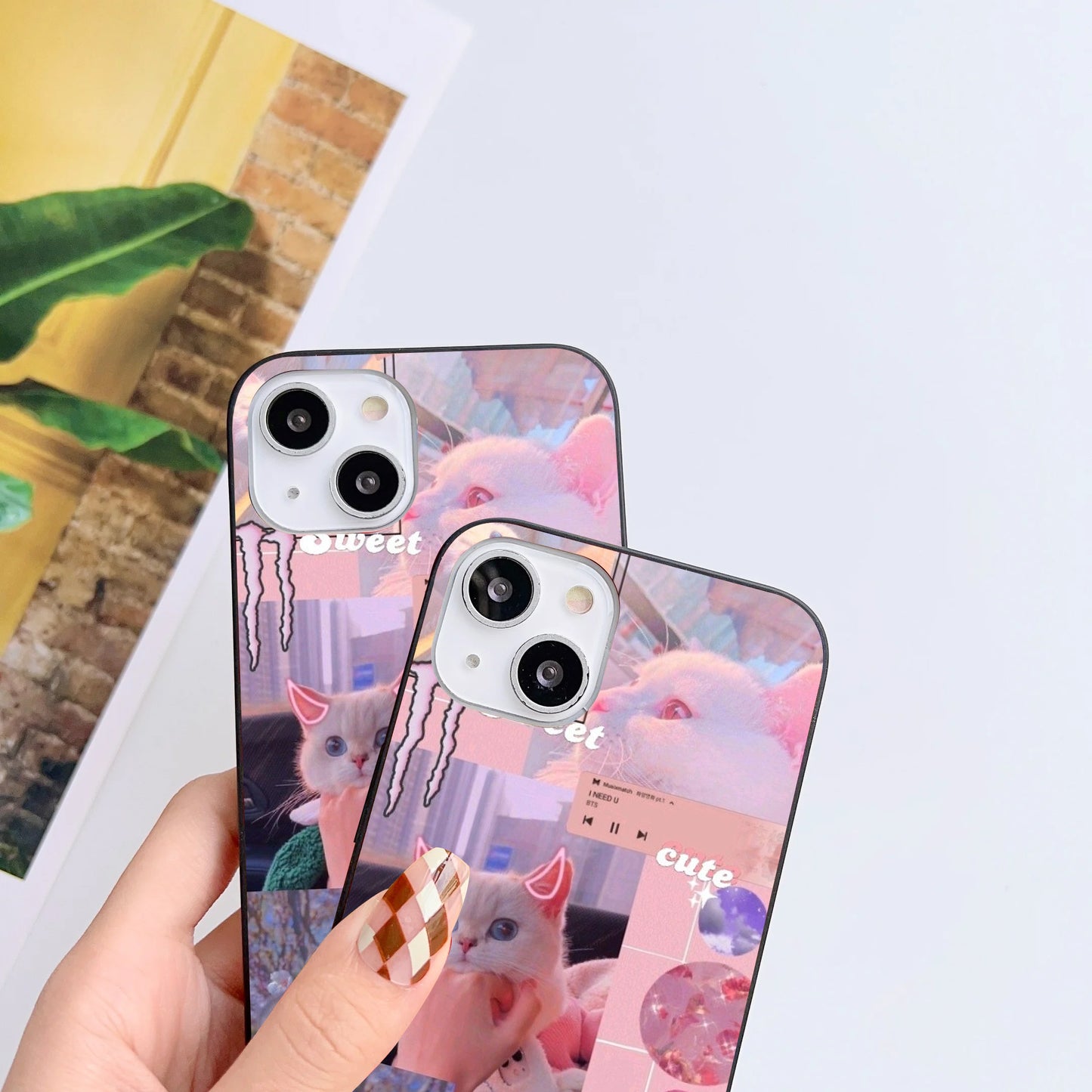 Purr-fect Meow Customized Glass Mobile Cover