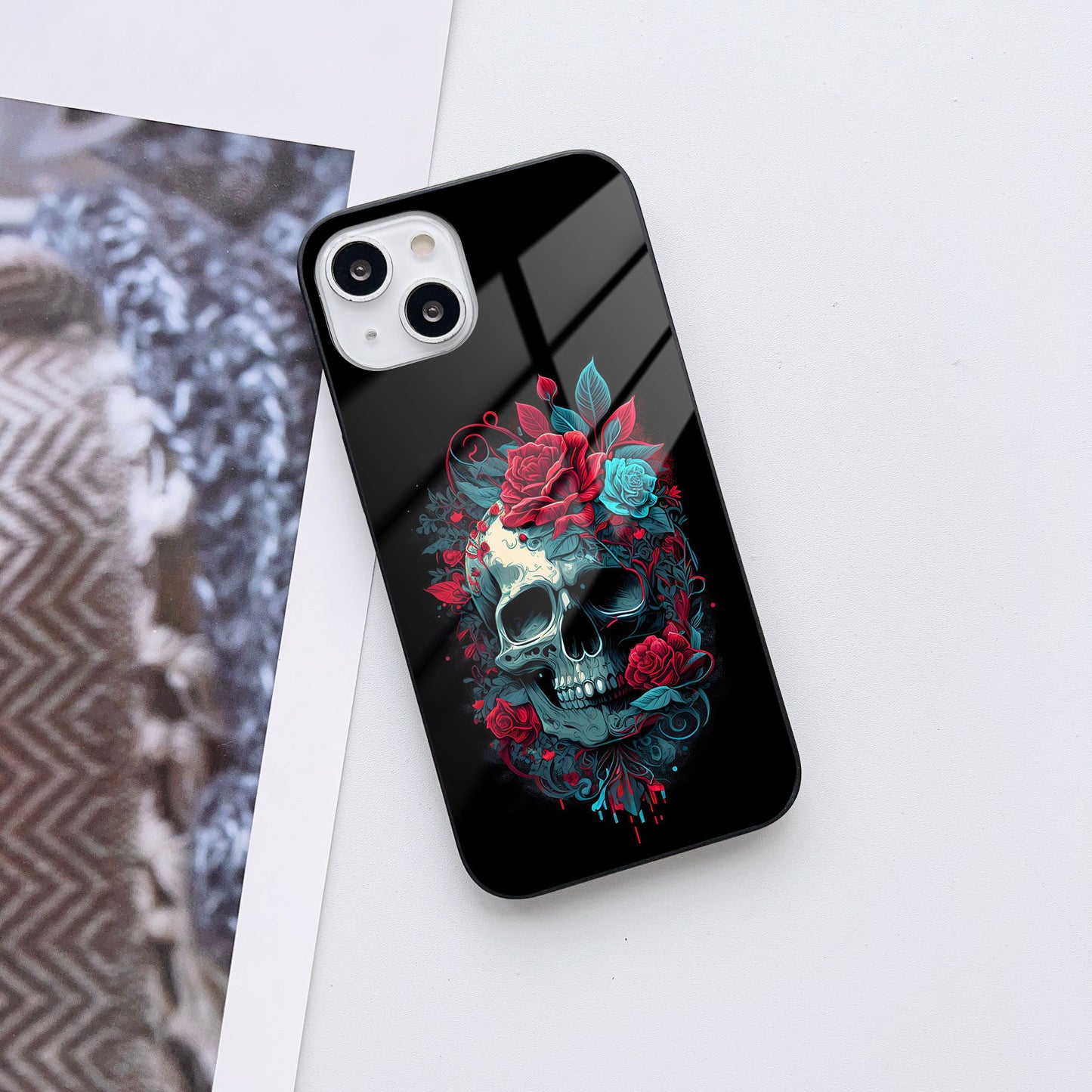 Bone & Blossom Glass Case Mobile Cover