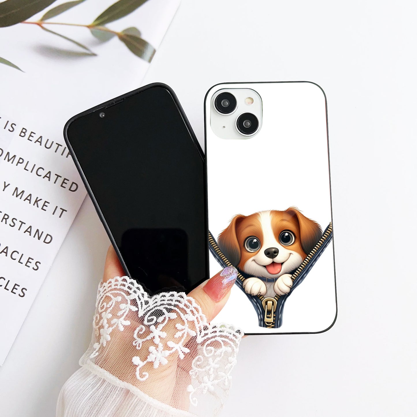 Puppy pup Customized Glass Mobile Cover