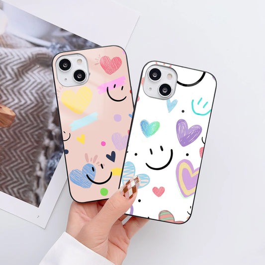 Heart & Smile Customized Glass Mobile Cover