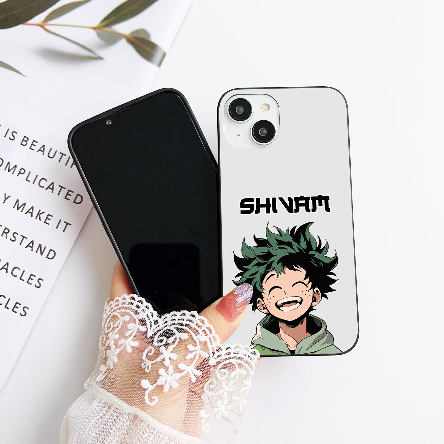 Playful Anime Character Customized Glass Mobile Cover