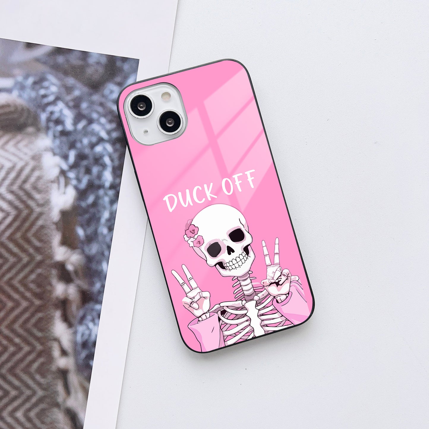 Sassy Skeletons Customized Glass Mobile Cover