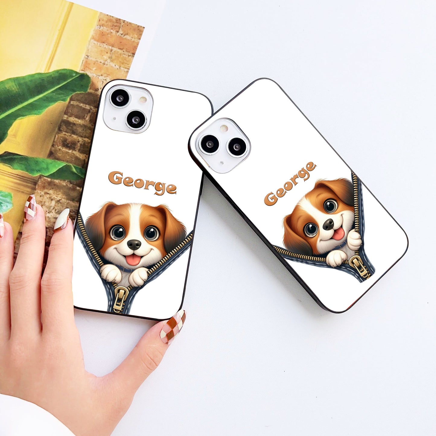 Puppy pup Customized Glass Mobile Cover