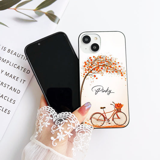 Autumn Ride Customized Glass Mobile Cover