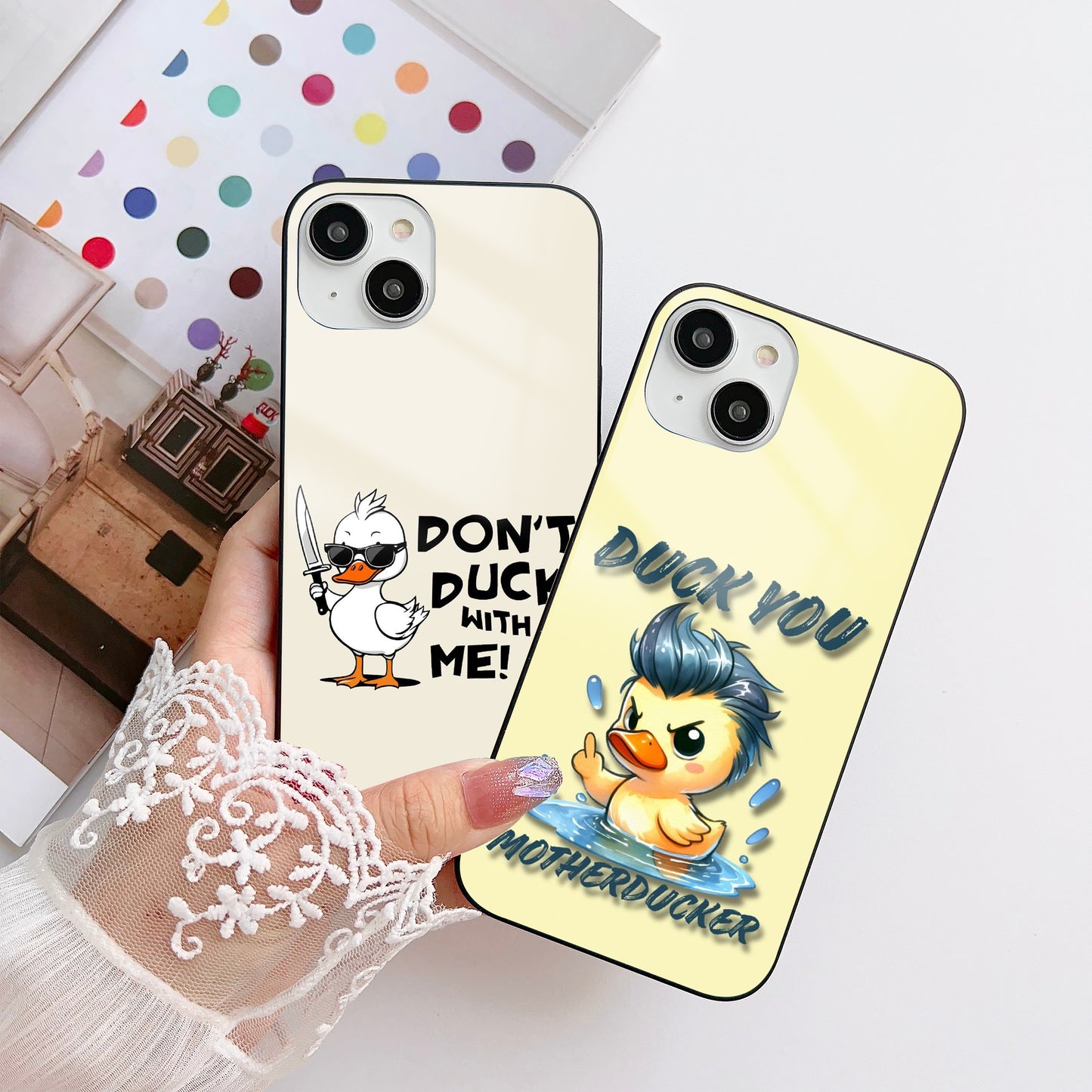 Quack Attack Glass Case Mobile Cover