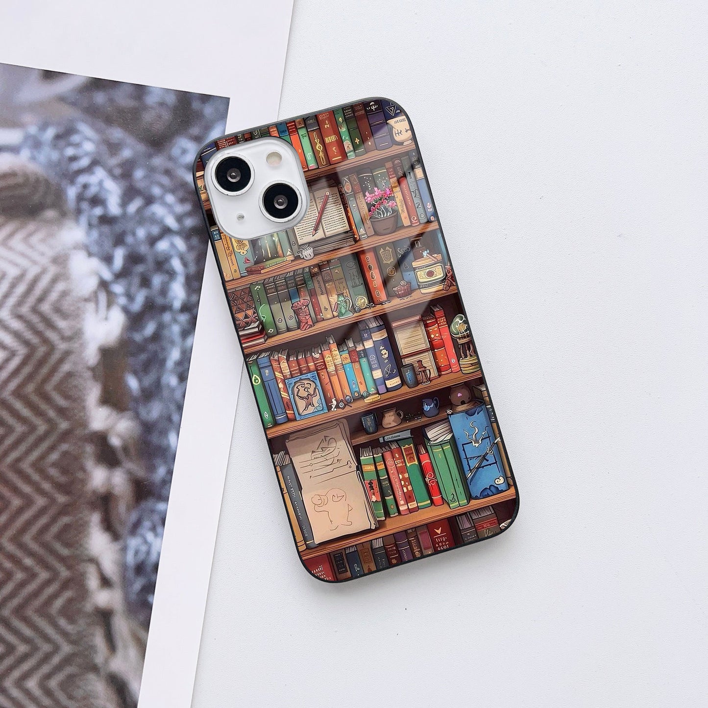 Literary Book Nook Glass Case Mobile Cover