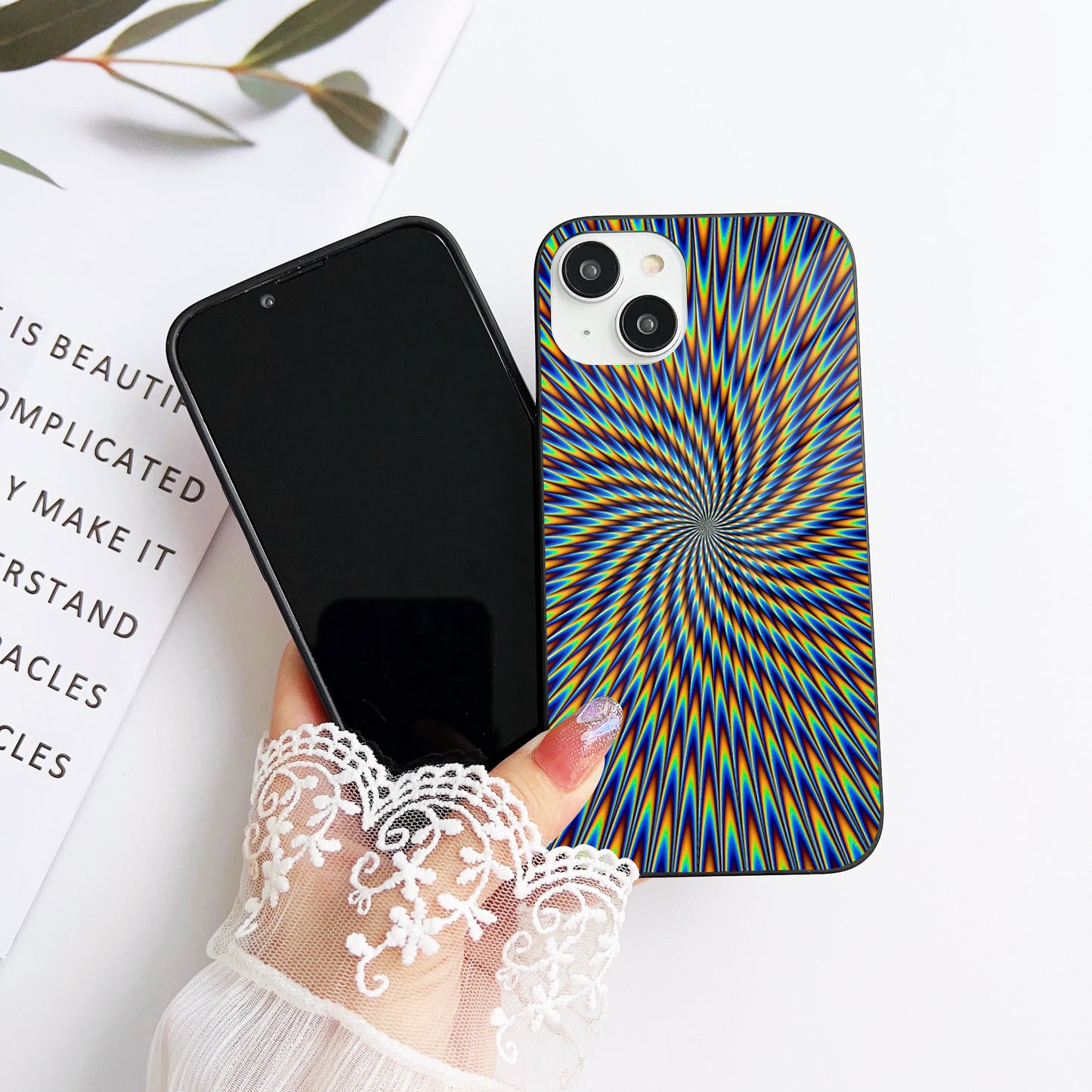 Illusion Wave Glass Case Mobile Cover