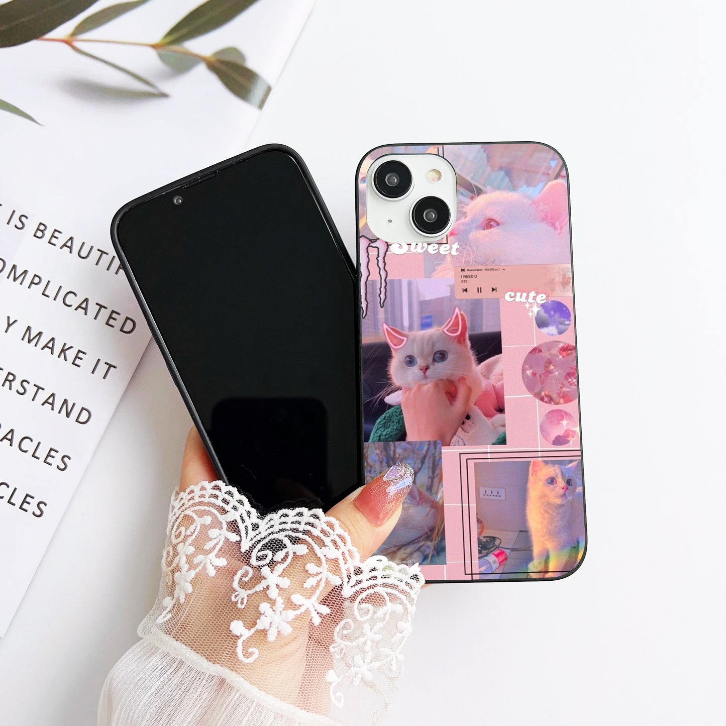 Purr-fect Meow Customized Glass Mobile Cover