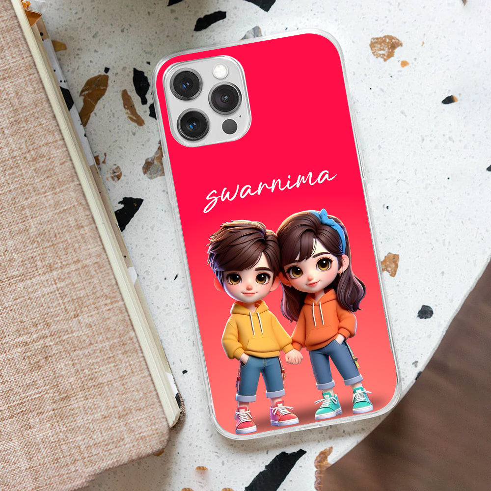 Cute Couple Customize Silicon Mobile Cover