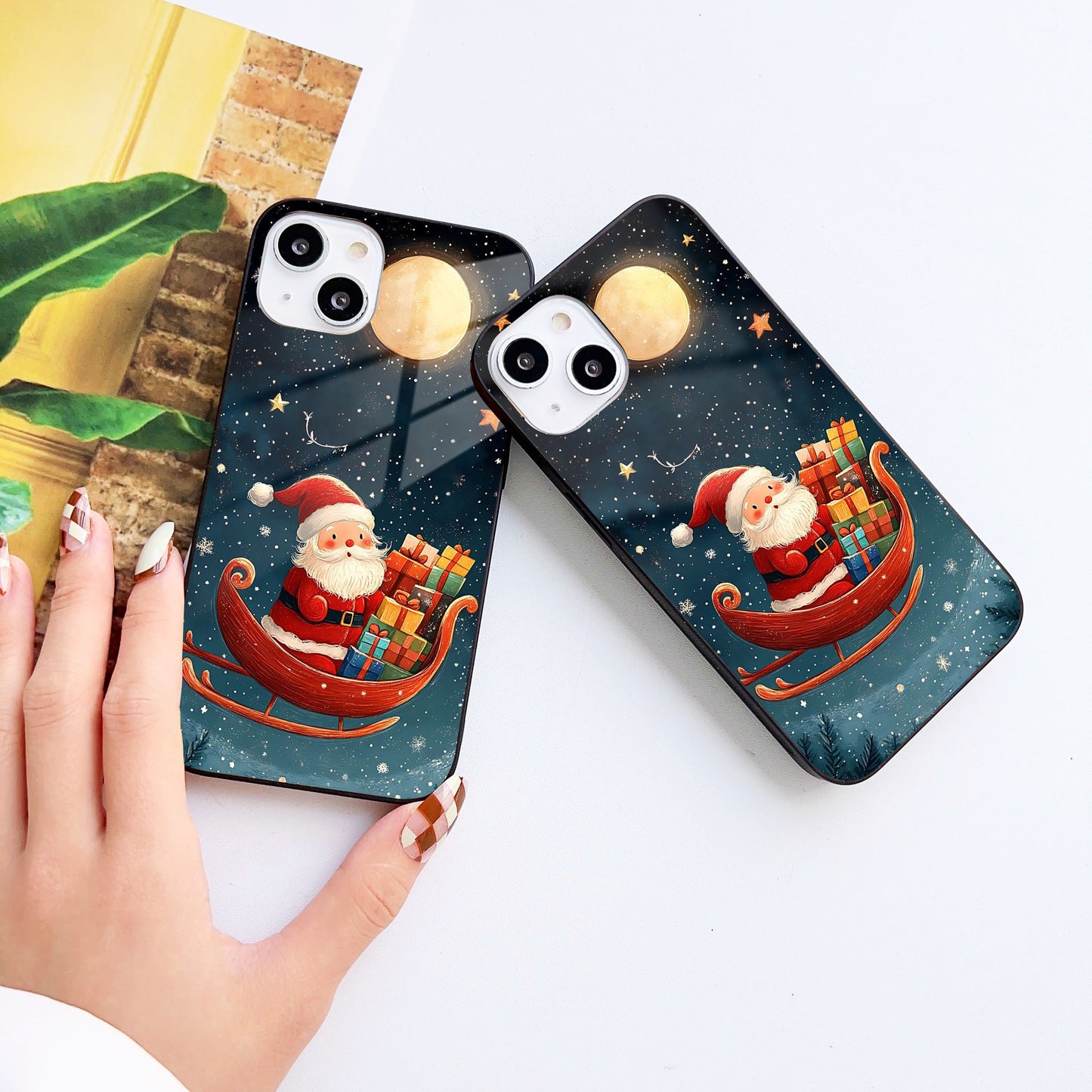 Santa Ride Glass Case Mobile Cover