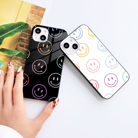 ColorWave Smiley Customized Glass Mobile Cover