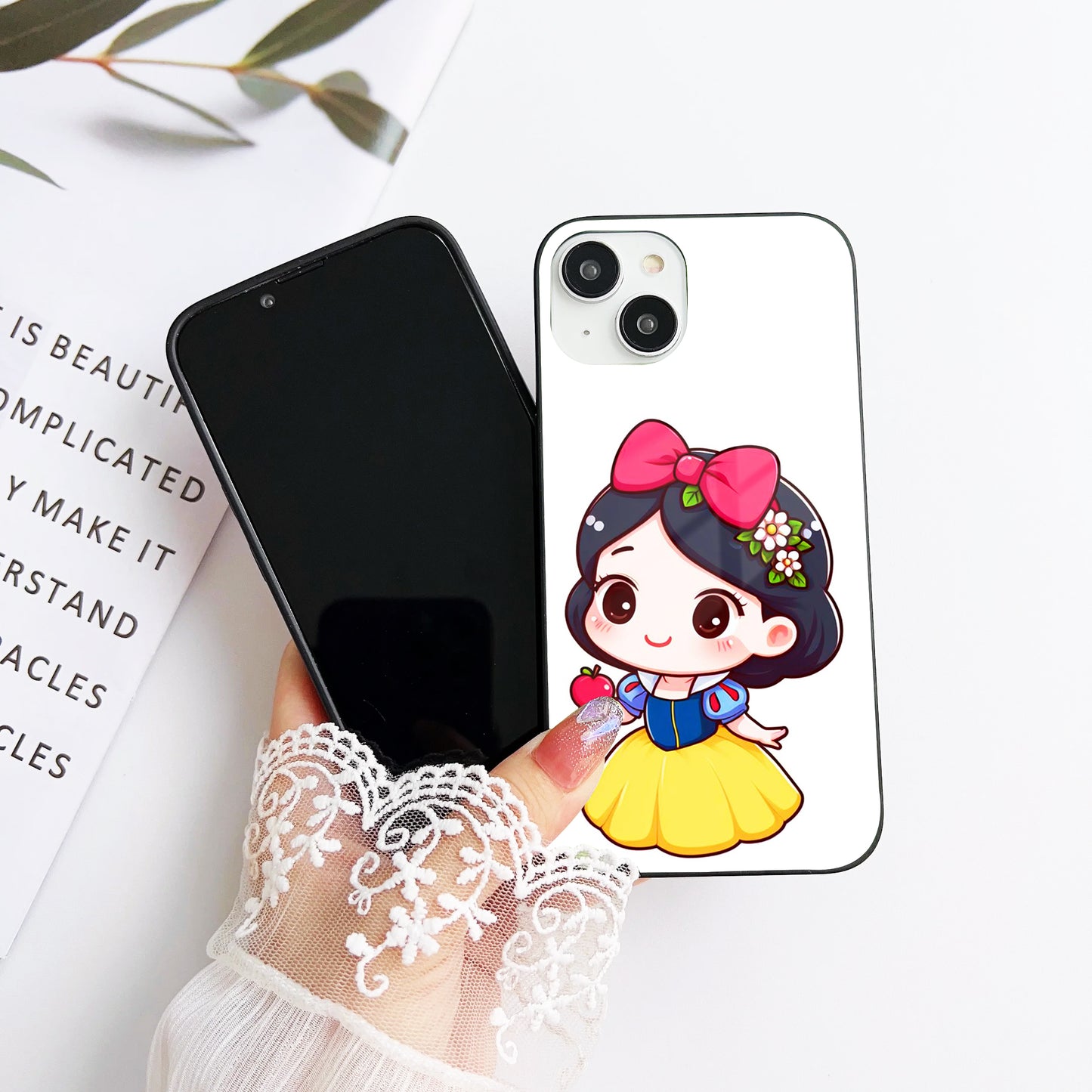 Princess Glow Customized Glass Mobile Cover