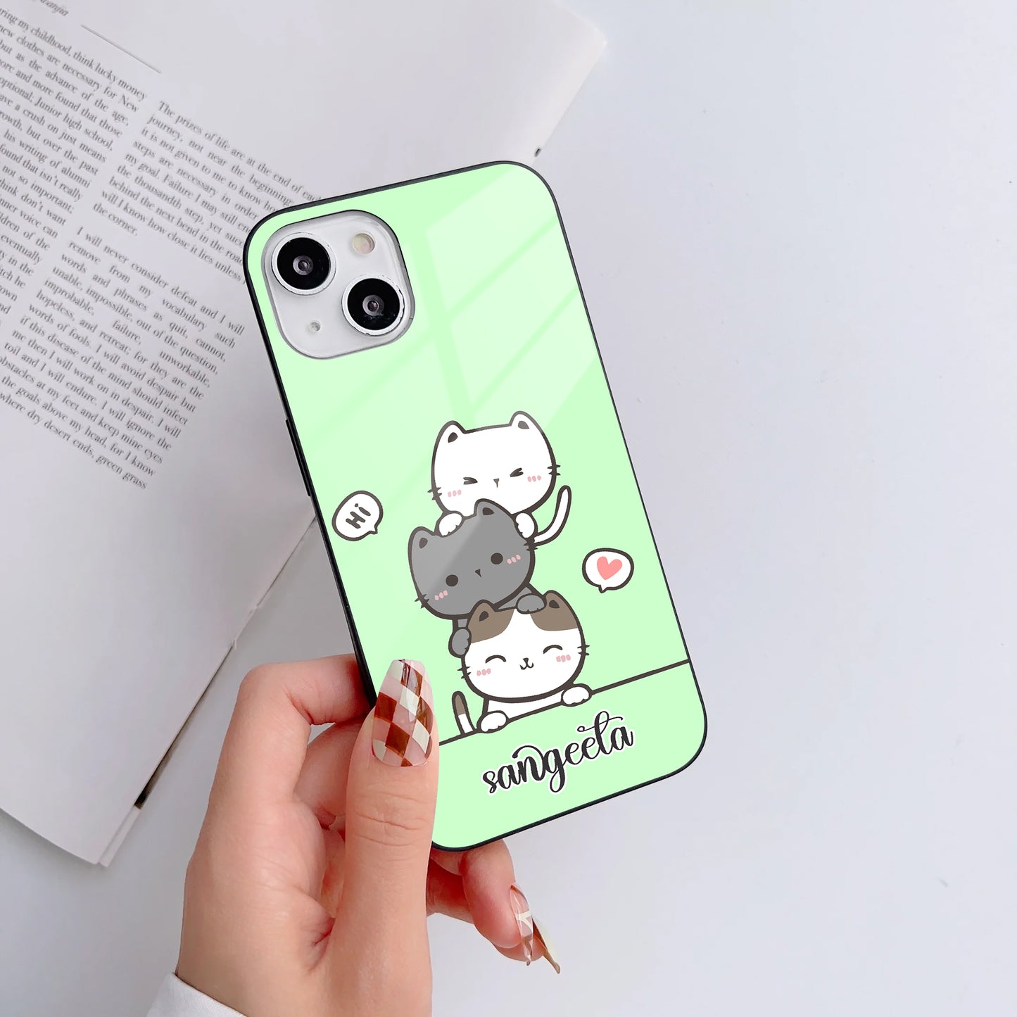 Adorable Cartoon Customized Glass Mobile Cover