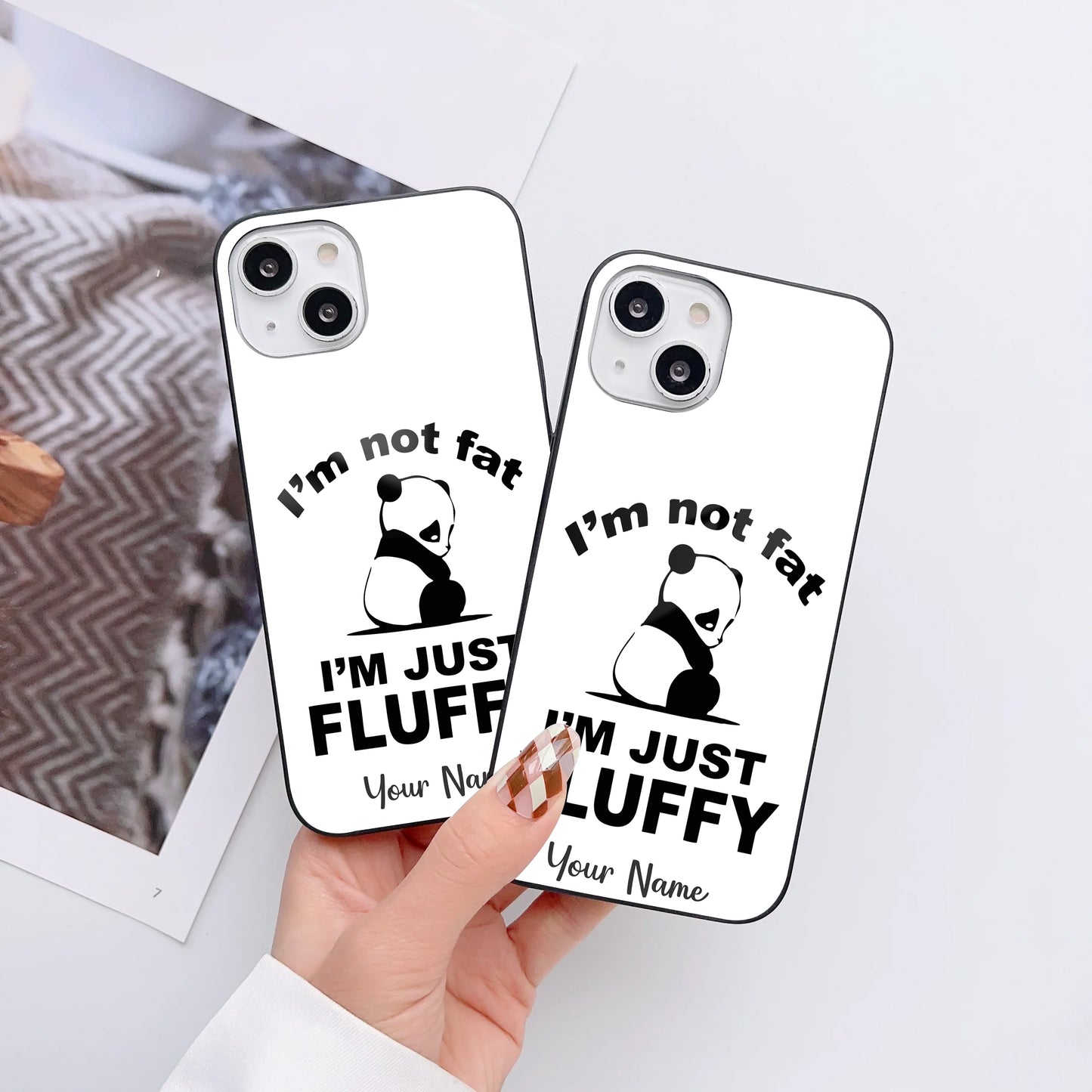 Not Fat, Just Fluffy Customized Glass Mobile Cover