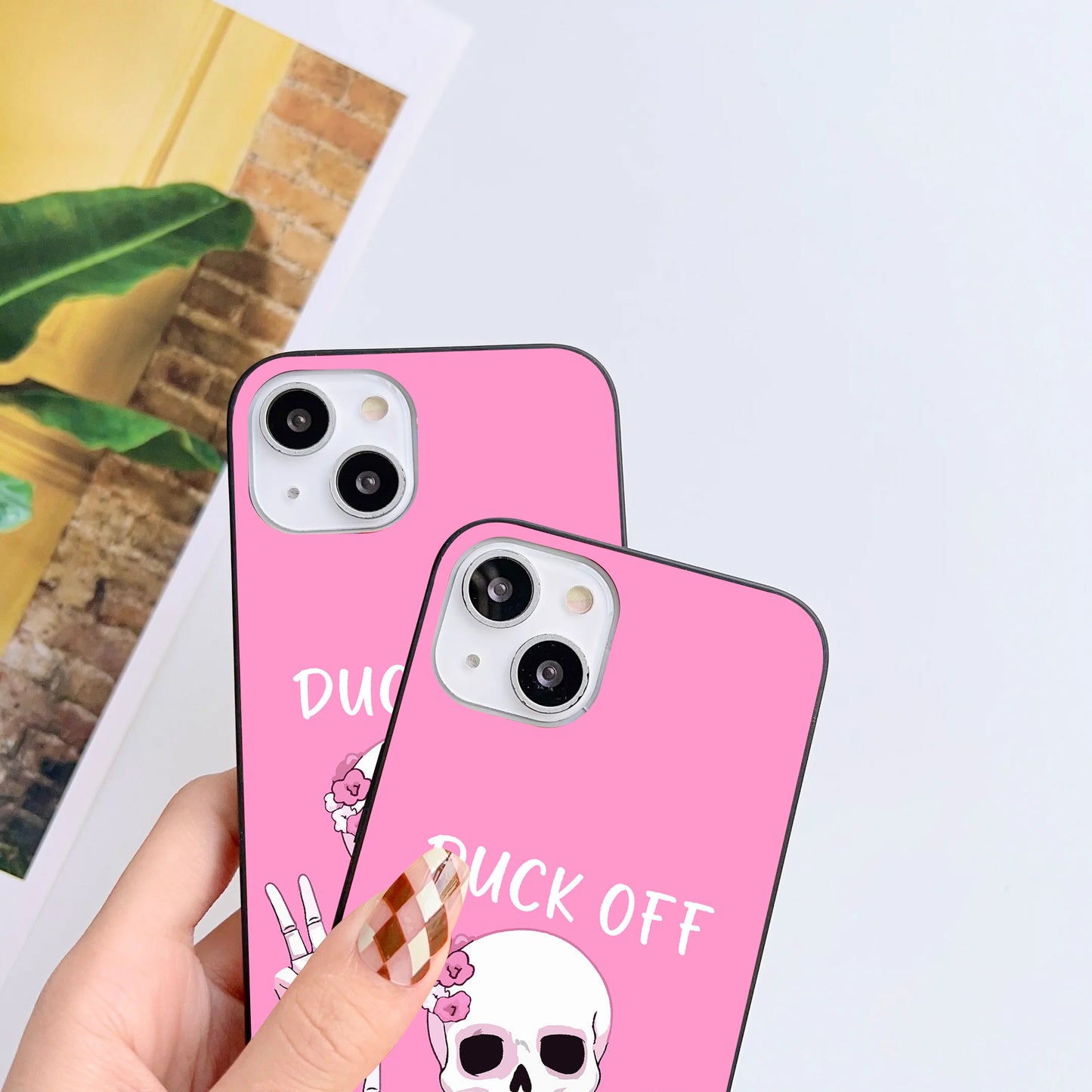 Sassy Skeletons Customized Glass Mobile Cover