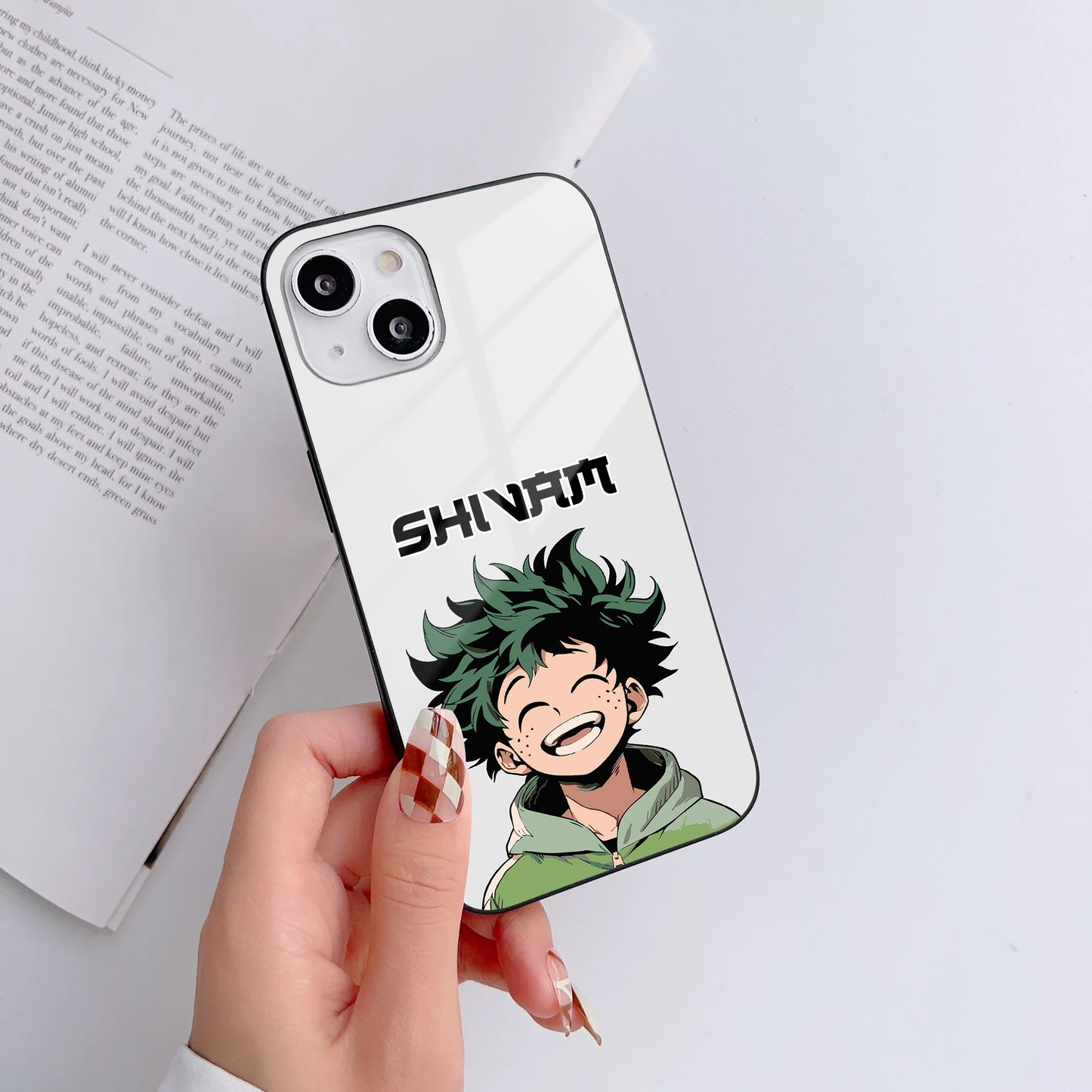 Playful Anime Character Customized Glass Mobile Cover