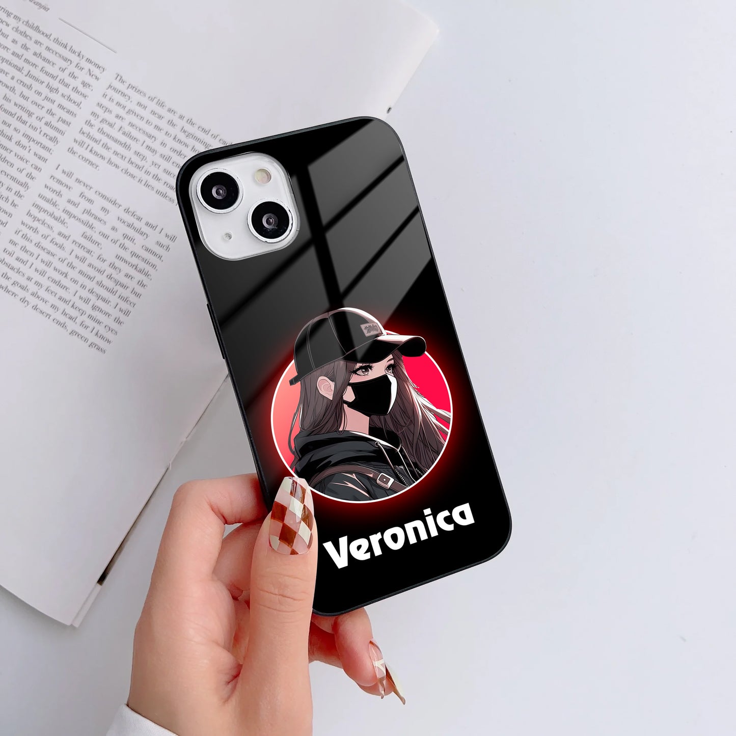 Tranding Couple Cartoon Customized Glass Mobile Cover