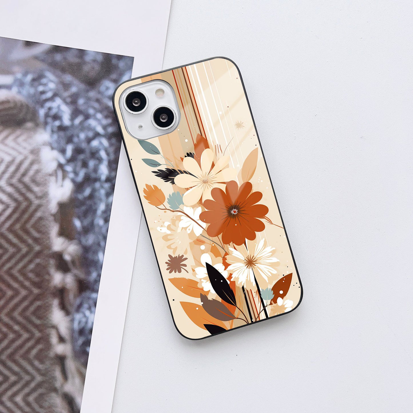 Floral Eclipse Glass Case Mobile Cover