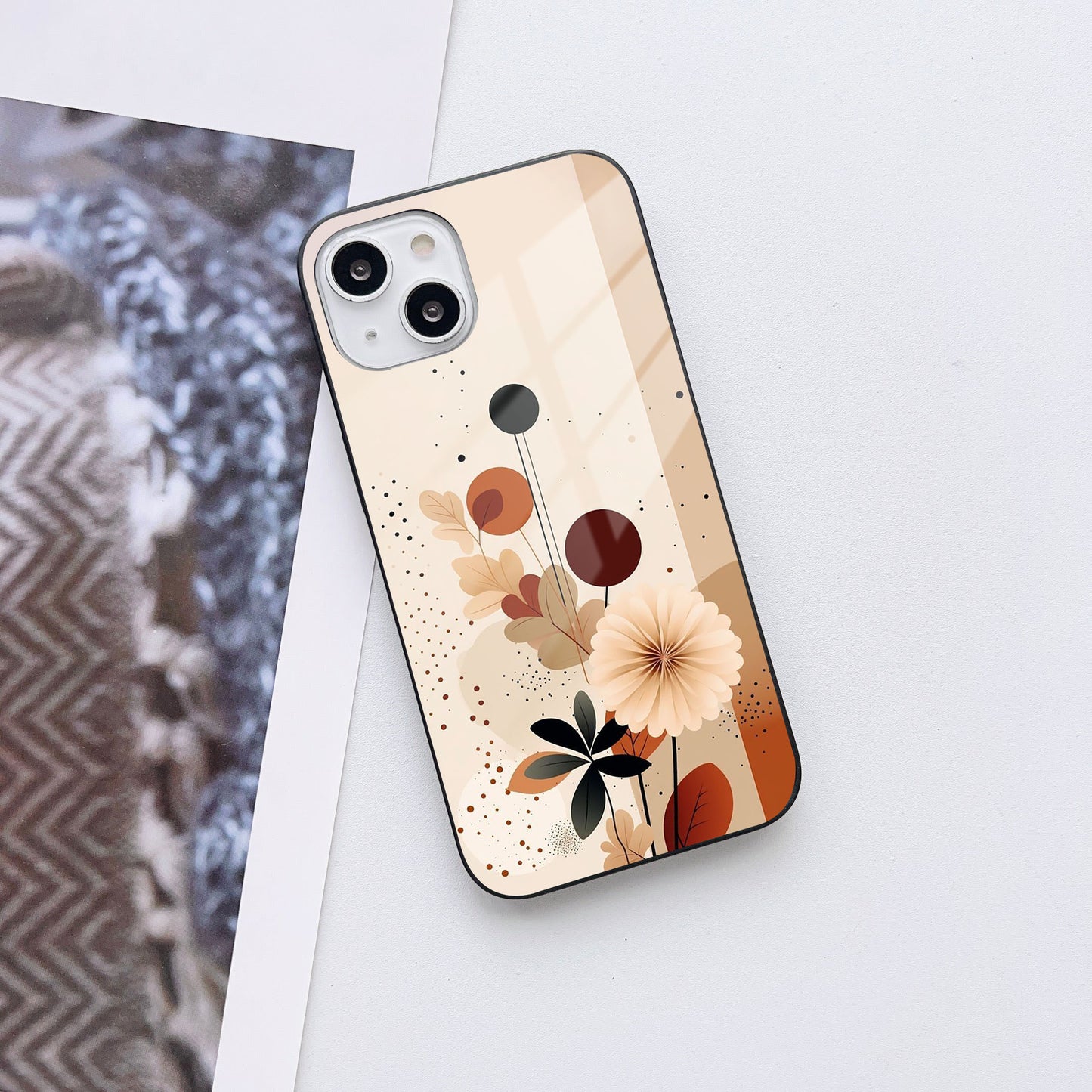 Floral Eclipse Glass Case Mobile Cover