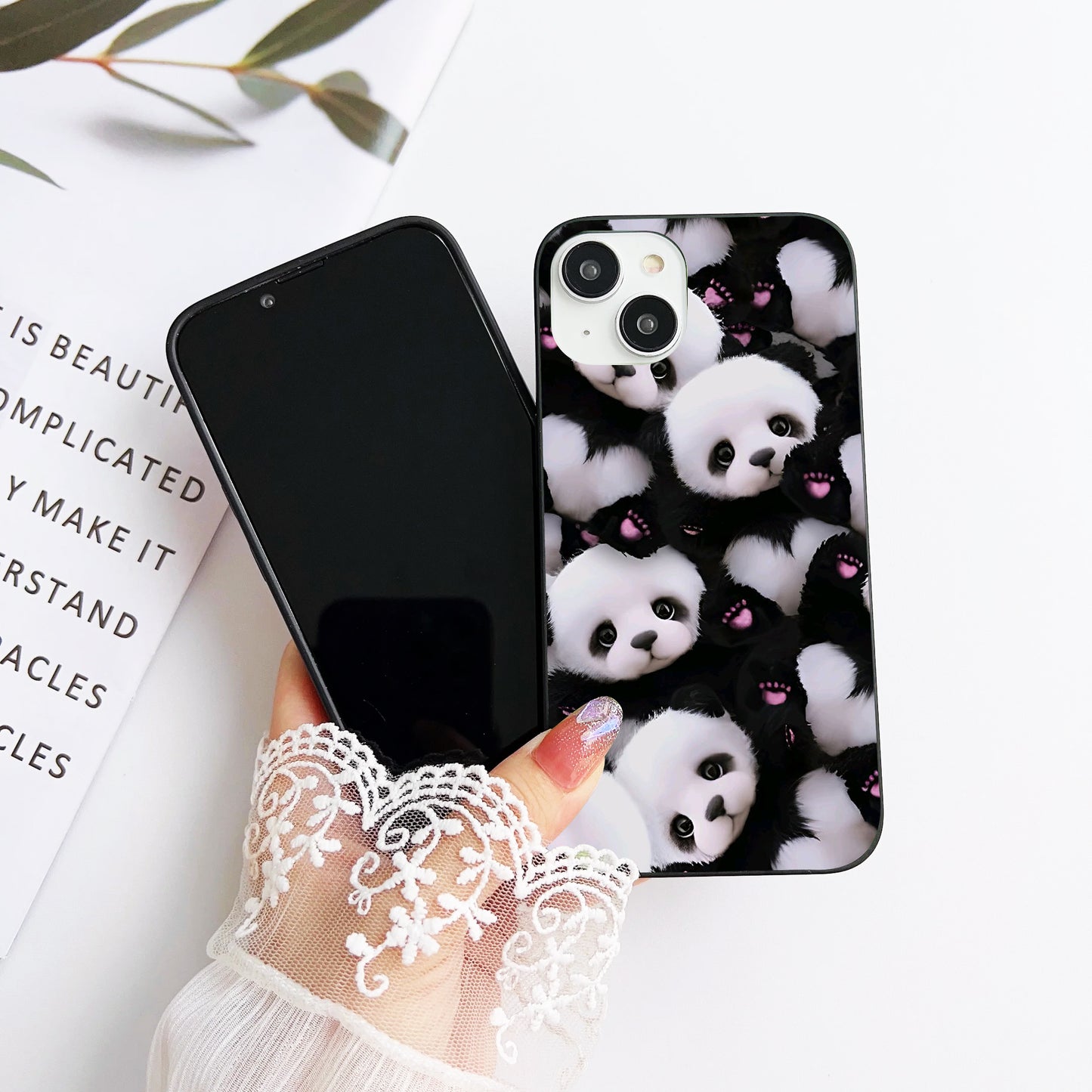 Charming Panda Customized Glass Mobile Cover