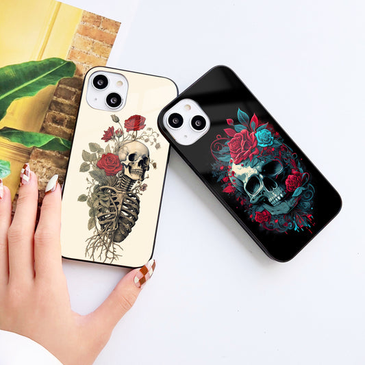 Bone & Blossom Glass Case Mobile Cover