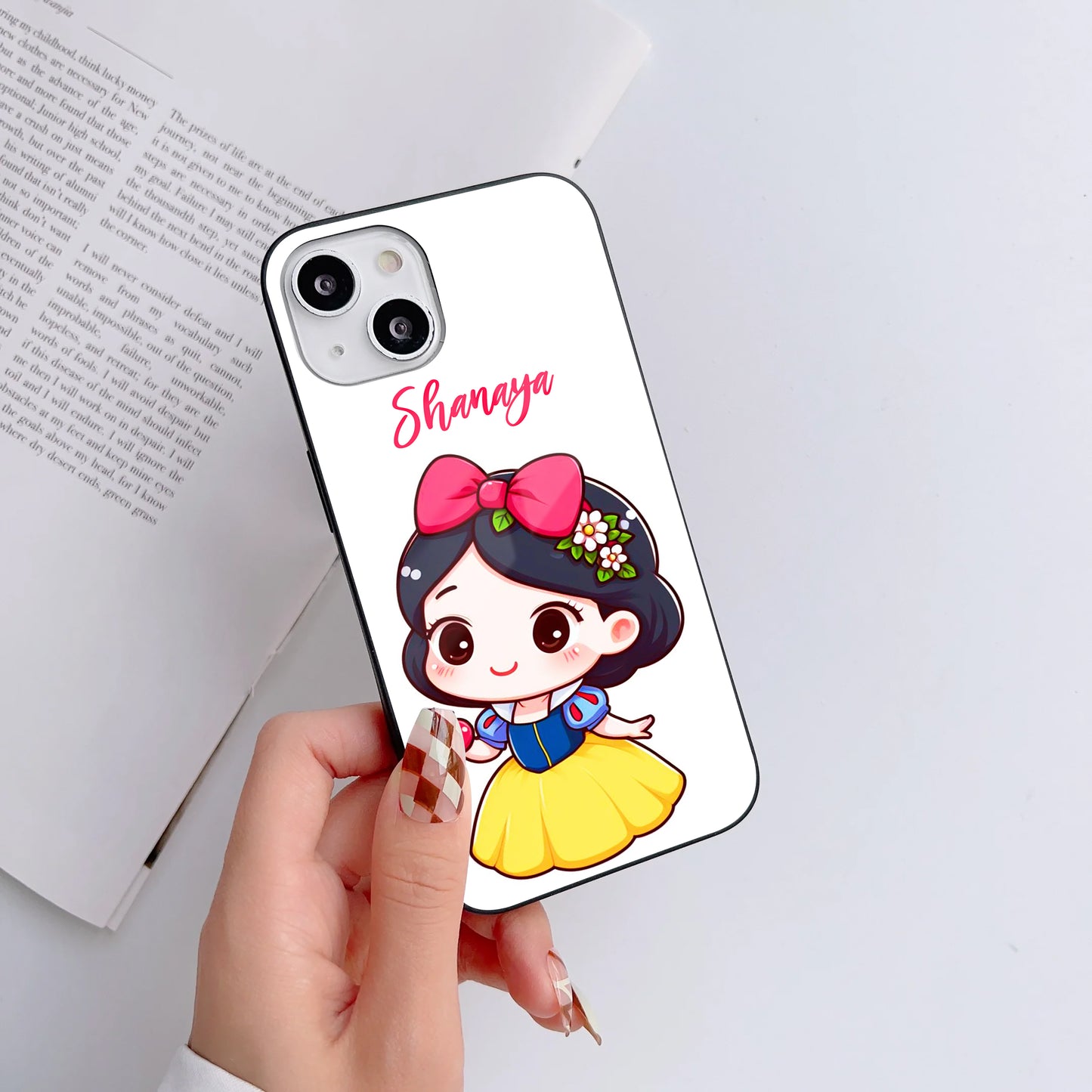 Princess Glow Customized Glass Mobile Cover