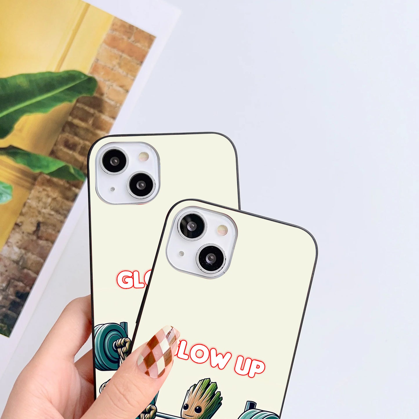 Glow Up Gains Customized Glass Mobile Cover