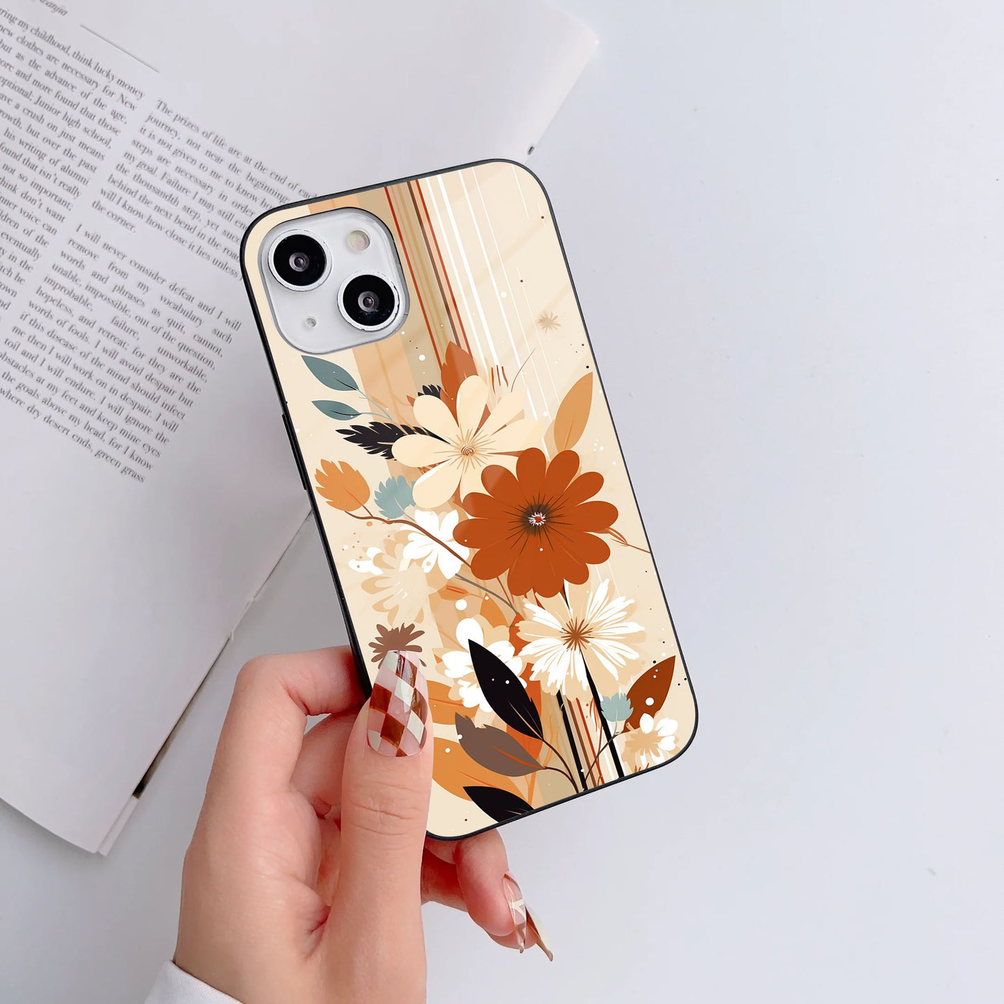 Floral Eclipse Glass Case Mobile Cover