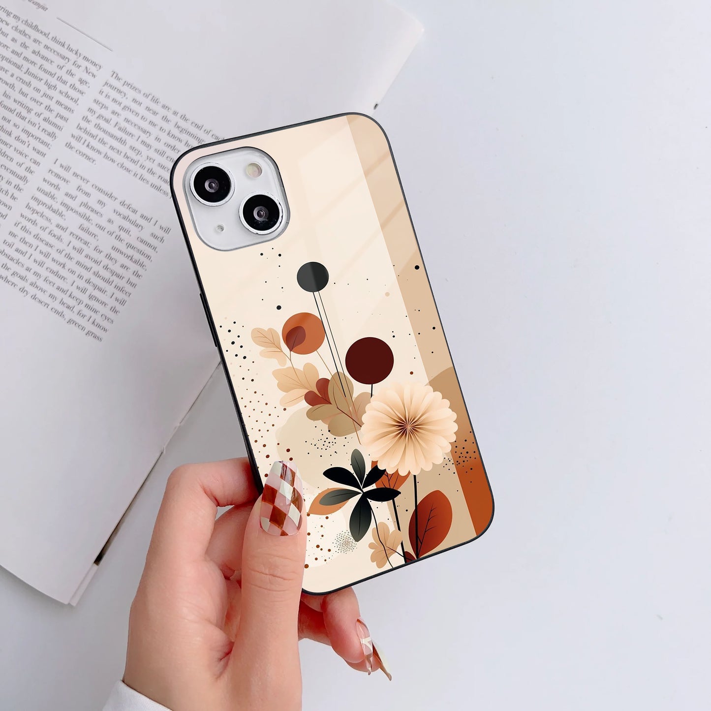 Floral Eclipse Glass Case Mobile Cover