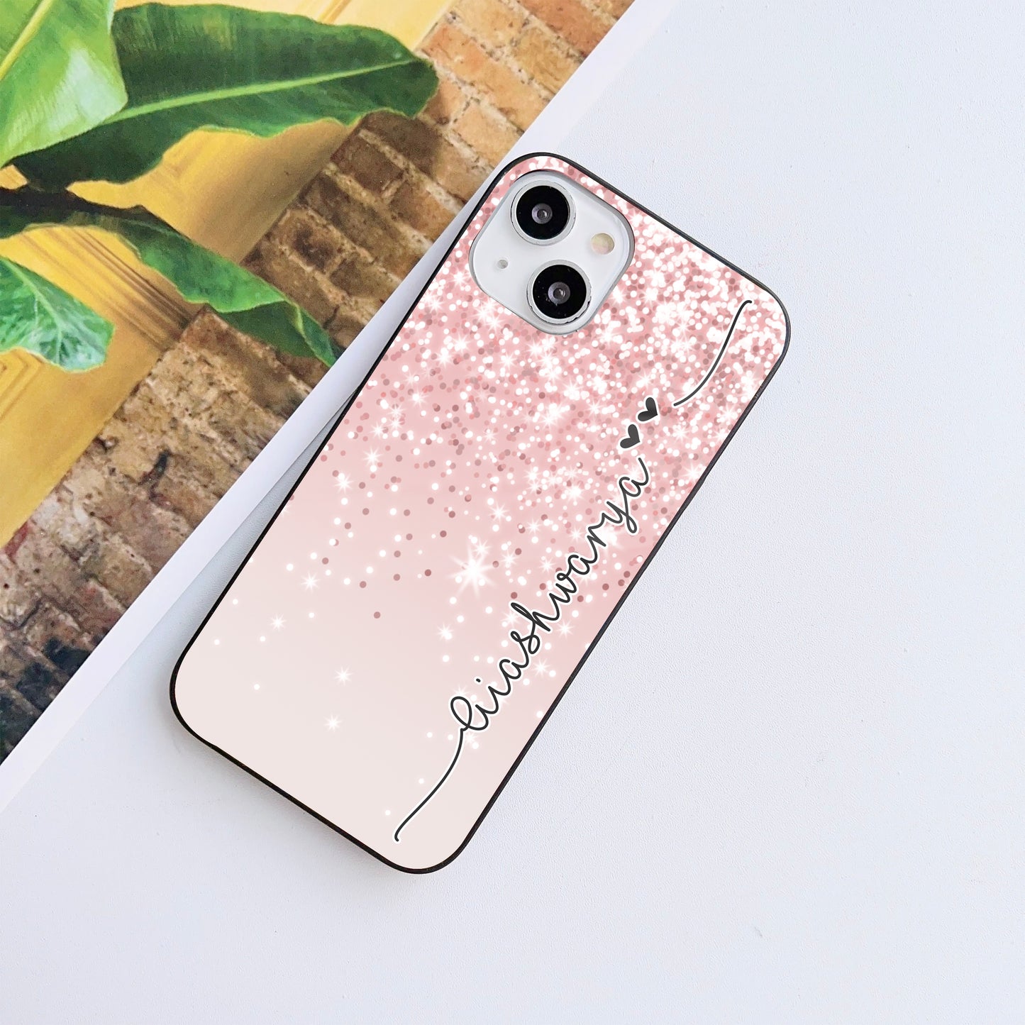 Sparkle & Glittery Vibes Customized Glass Mobile Cover