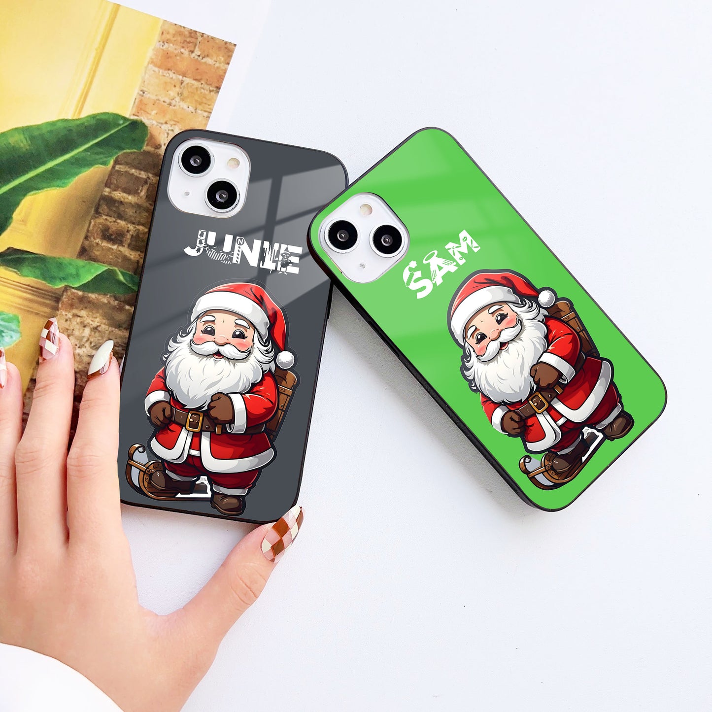 Ho Ho Claus Customized Glass Mobile Cover