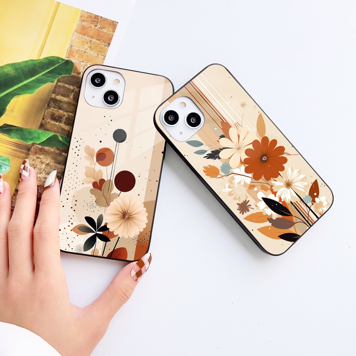 Floral Eclipse Glass Case Mobile Cover