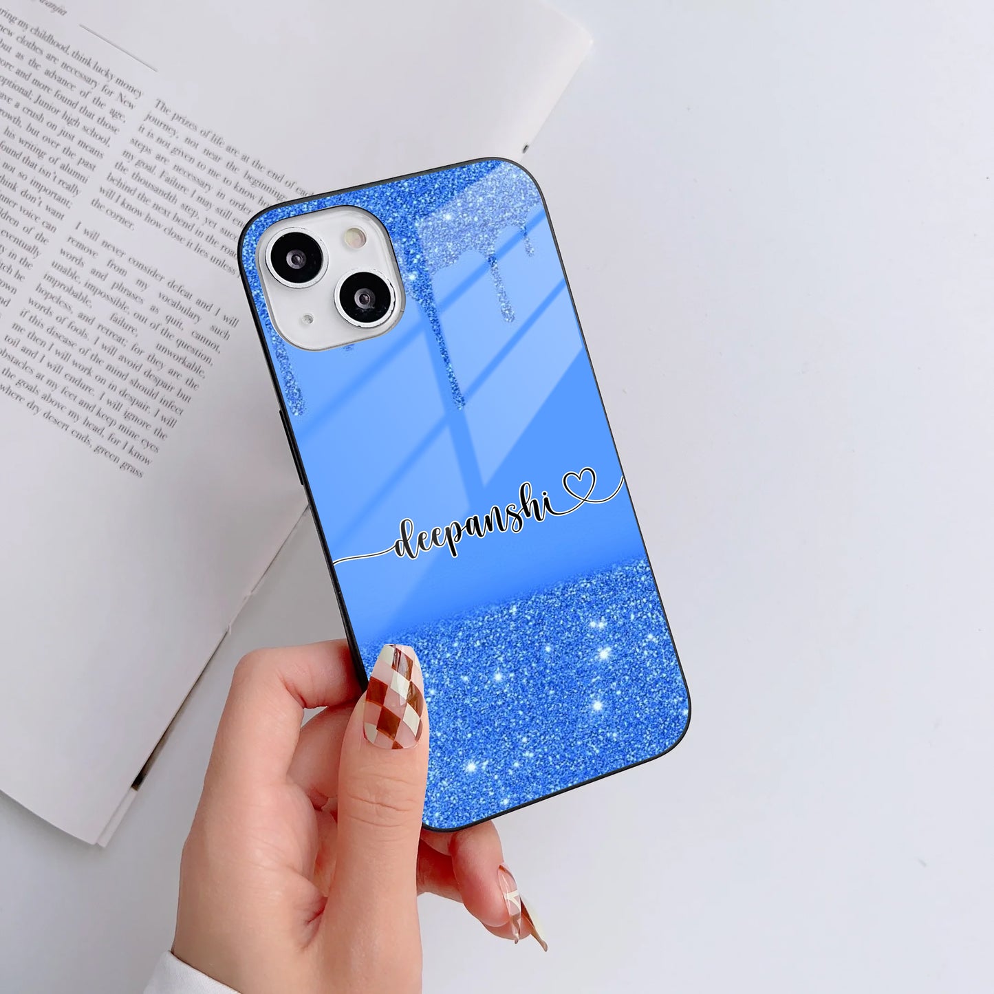 Drip & Dazzle Glitter Customized Glass Mobile Cover