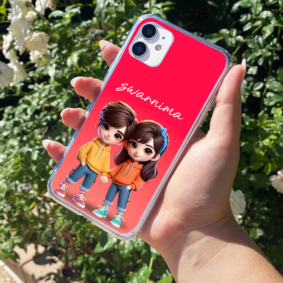 Cute Couple Customize Silicon Mobile Cover