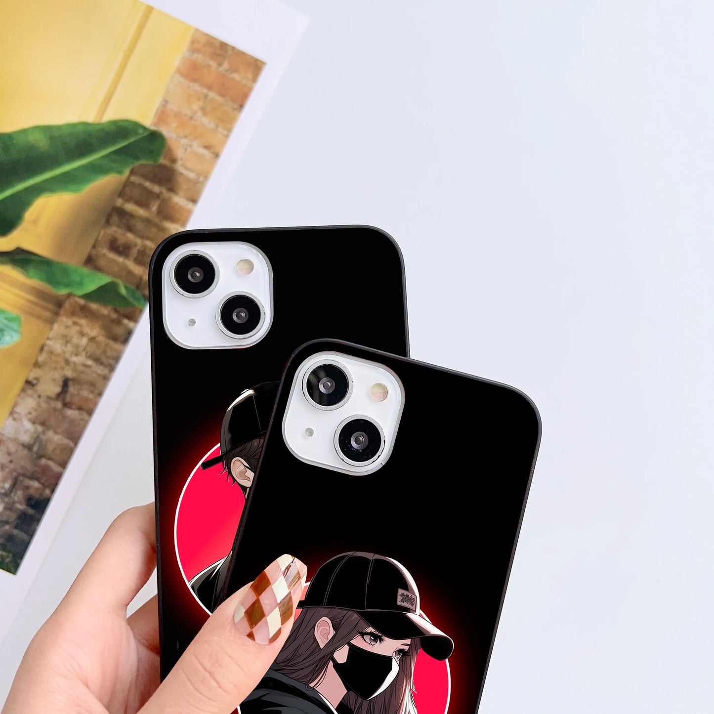 Tranding Couple Cartoon Customized Glass Mobile Cover