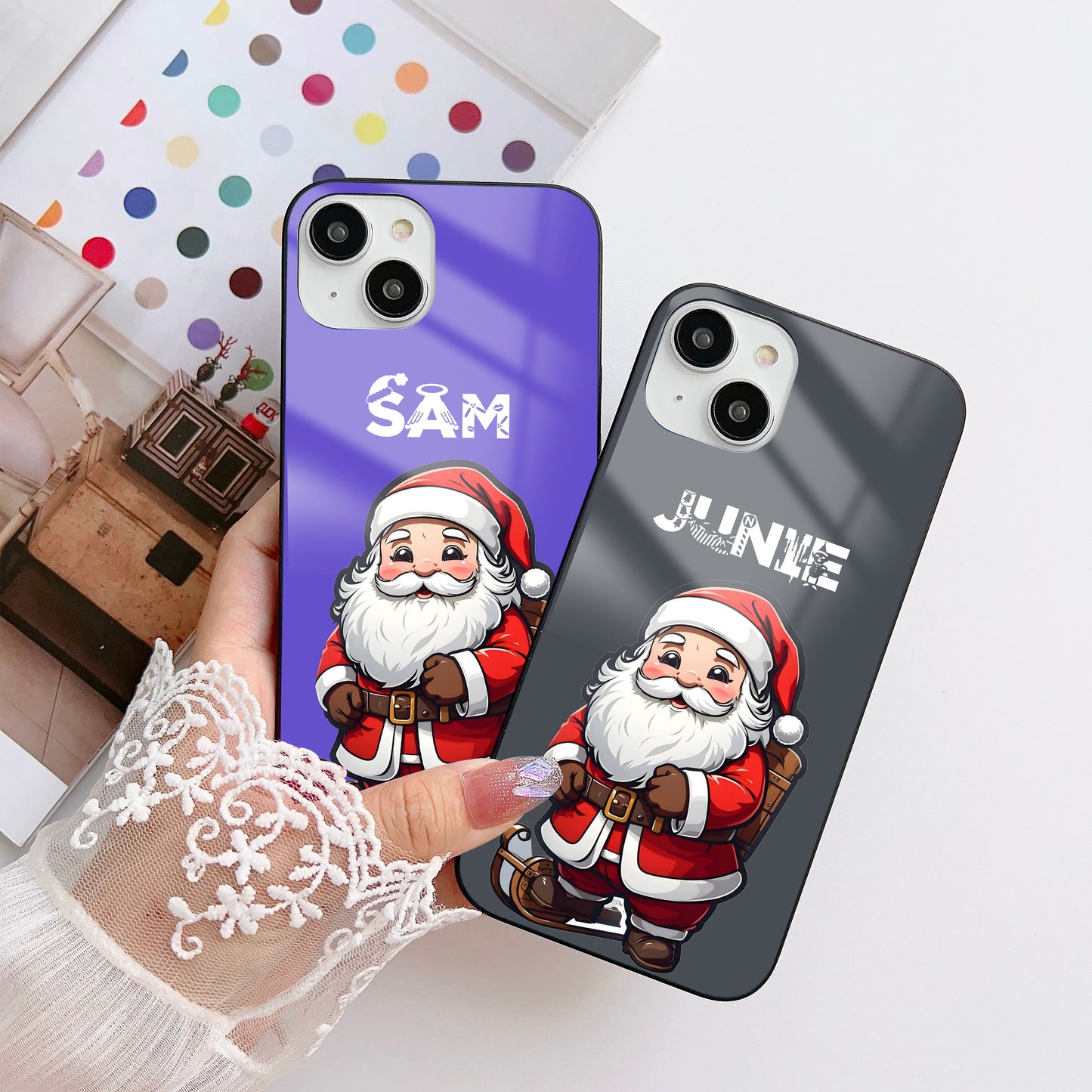 Ho Ho Claus Customized Glass Mobile Cover