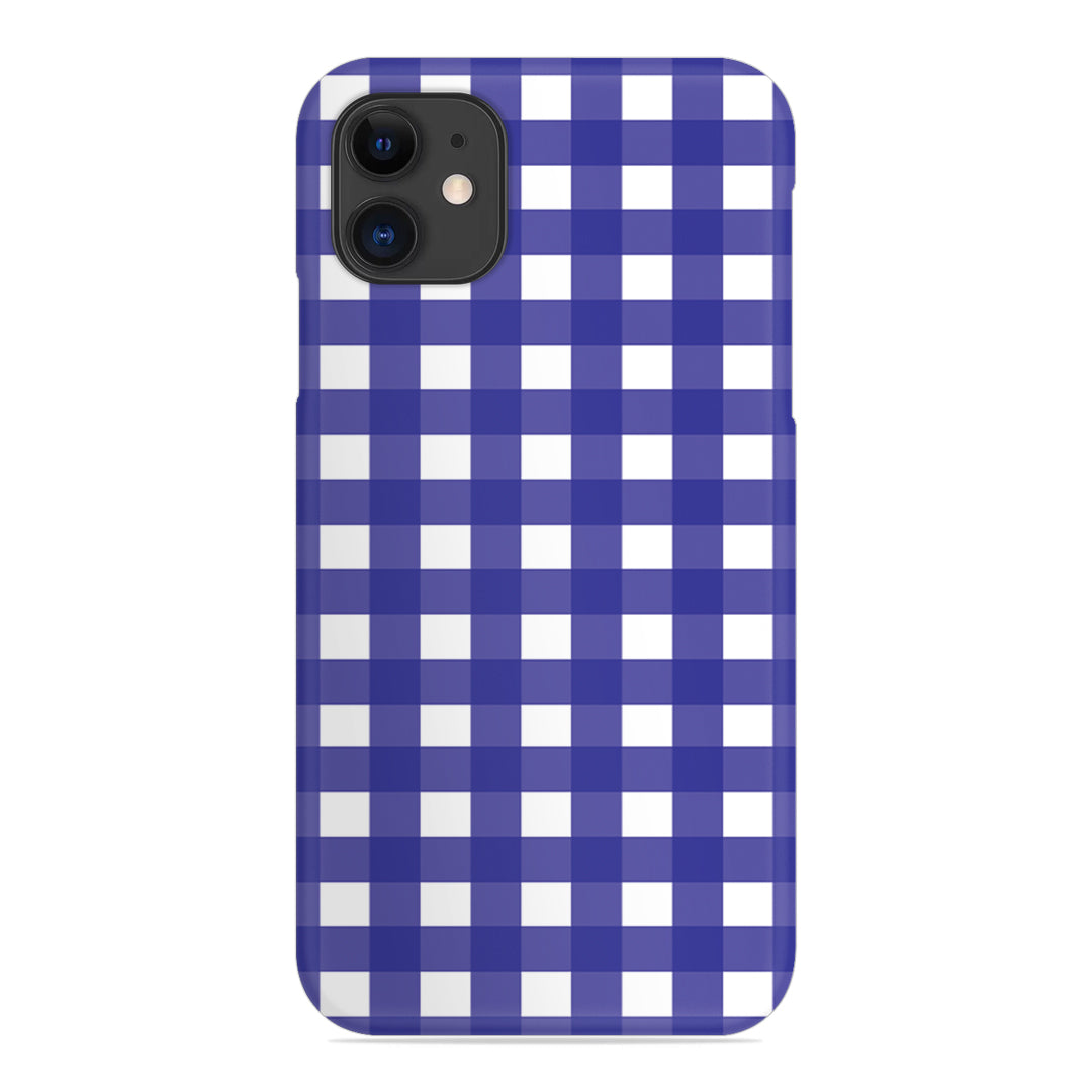 Royal Blue Check Slim Case For iPhone